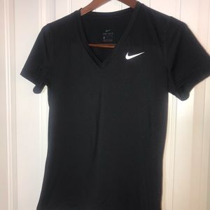 Nike Black Short Sleeve Dri-Fit V-Neck Tee
